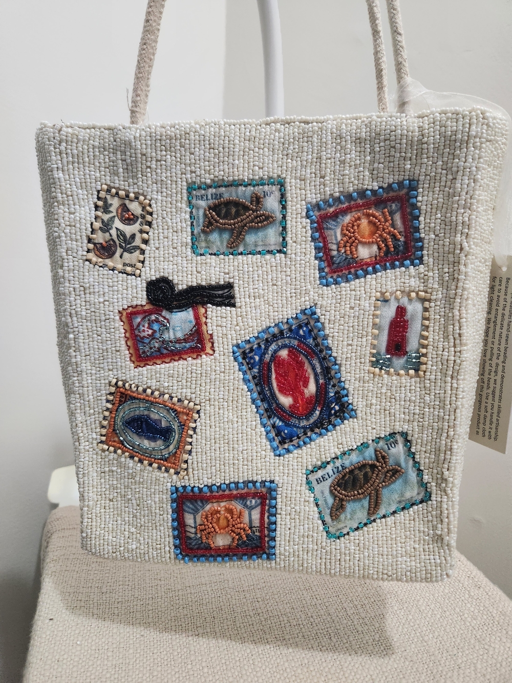 Embellished Cream Beaded Shoulder Bag! - Picture 2 of 8